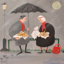 ollebosse:    ‘Chat and Chips In The Rain’ By Jennifer Verny-Franks  