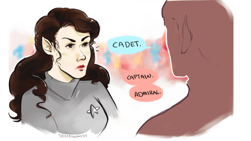 deheerkonijn:Saavik’s dads come to her Academy graduation. (o˘◡˘o)I learned recently that Spock not 