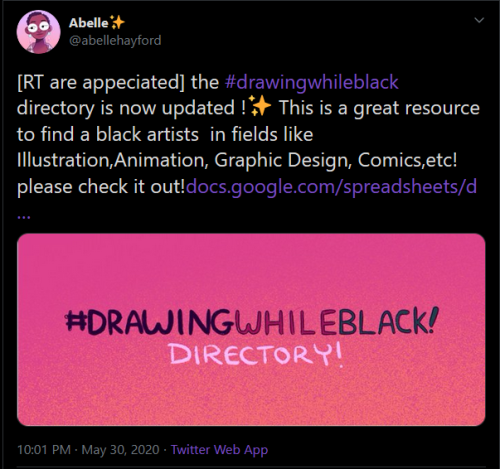 Abelle has created a directory to find Black artists! I believe they will also be opening applicatio