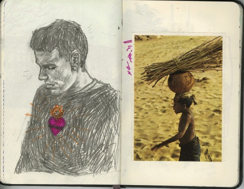 4allgoodthings:two old and two new sketchbook pages