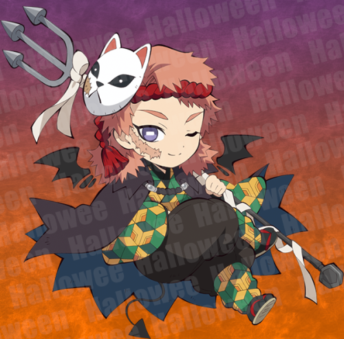 demifiendrsa:  Demon Slayer: Kimetsu no Yaiba Happy Halloween collaboration cafe character artwork
