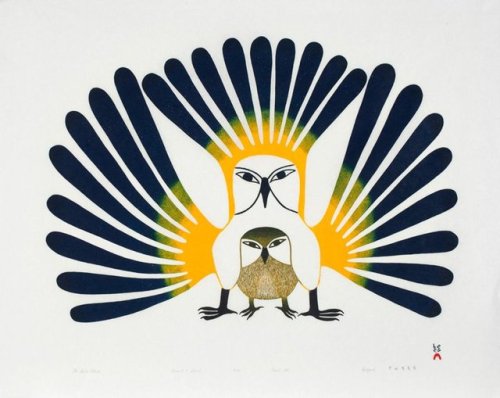 crowtrobot2001:Inuk artist Kenojuak Ashevak, The Sun’s Return, 1993