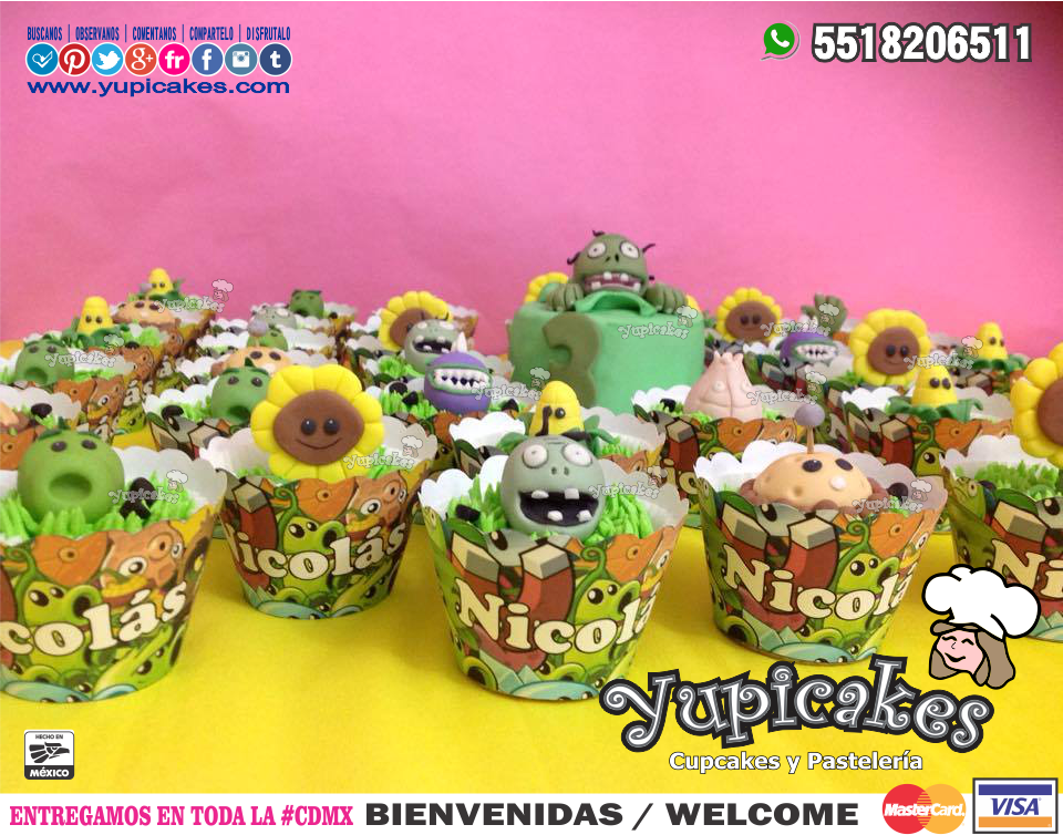 Yupicakes — ¡Cupcakes y pastel de Plantas Vs Zombies! ?...
