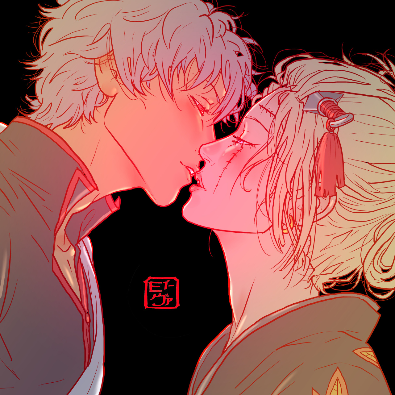 evartandadam:  Valentine’s Day- Gintsu Gintoki and Tsukuyo from GintanaYesssssss,
