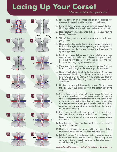 straitlaceddame: How to Lace Up Your Corset - A Helpful Infographic by Strait-Laced Dame Perfect as 