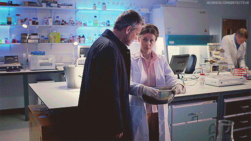 aconsultingdetective:Gratuitous Sherlock GIFs“Rupert Graves thinks Lestrade really fancies Molly” (x