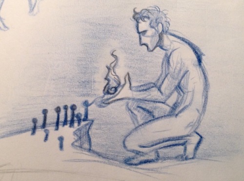 stridingcorgi:<b>WIP: Prometheus gifting man with fire</b>Aaaaaaand who was given a horr