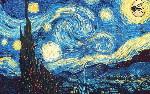 shiny-cradily:Shiny Lunatone & Vincent Van Gogh’s “The Starry Night” (x,x)