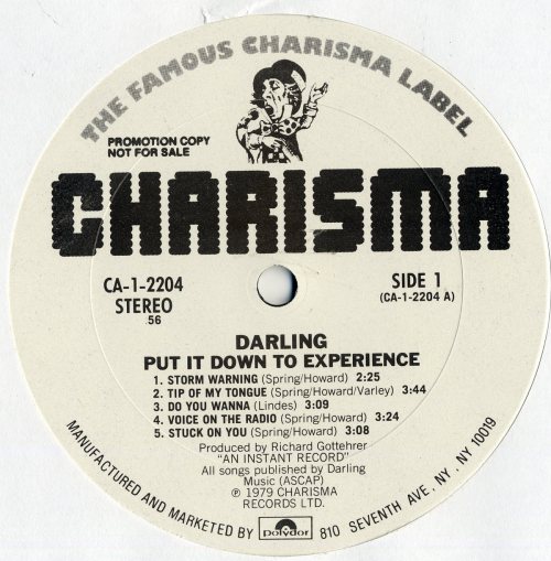 DARLING - PUT IT DOWN TO EXPERIENCE LP (1979/UK)ex-slack aliceus press