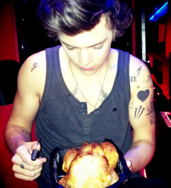 mr-styles:  @onedirection: Nothing like a good chicken chicken after a show.. 