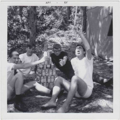 April 1966. Verso: Ft. Lauderdale, Florida. Seminole campground. Dick Dahl &amp; Rick Jorgensen.