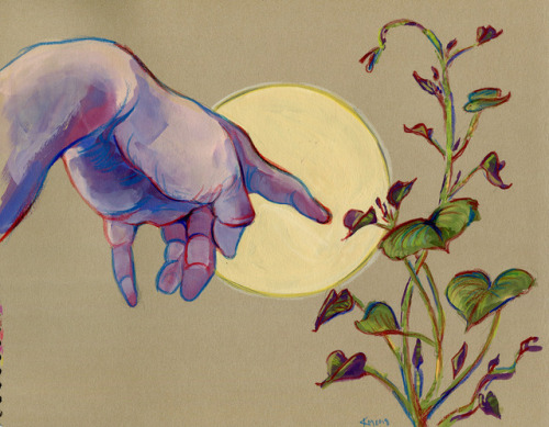 kikitr0n:Obsessed with gouache & prismacolors on toned paper (♥u♥)