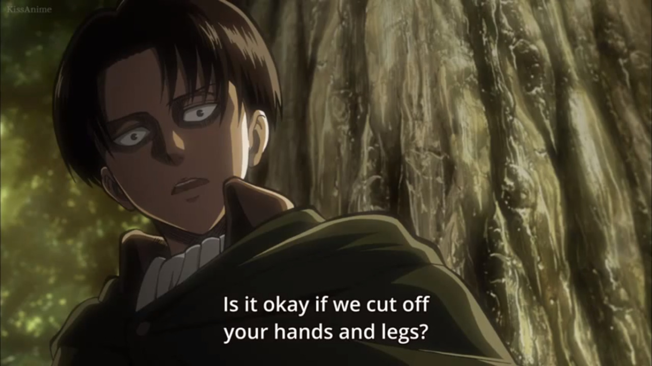 henkeai:  This scene I know a lot of us love Levi and his shortness and his poop