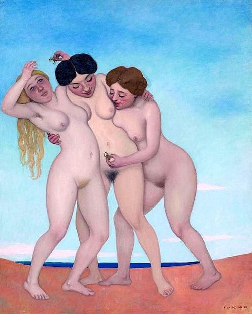 Félix Vallotton (Swiss/French, 1865–1925). Trois femmes jouant avec des crabes.