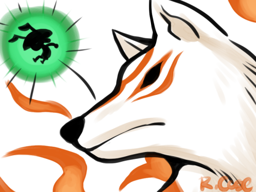 rcasedrawstuffs: Okami Doodle I did while i was waiting to hear back on some stuff, and I was still 