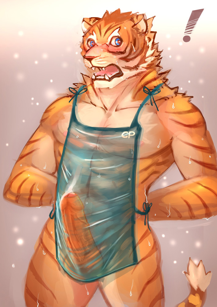 hotmonsterxxx:   Tiger in Apron - by cheetahpaws 