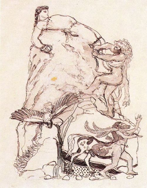 kallistoi:frantisek-kupka:Prometheus in chains, 1905, Frantisek KupkaMedium: pencil,ink,paper[image 