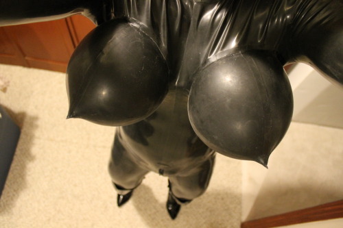 Top down view of me in my megabits latex catsuit