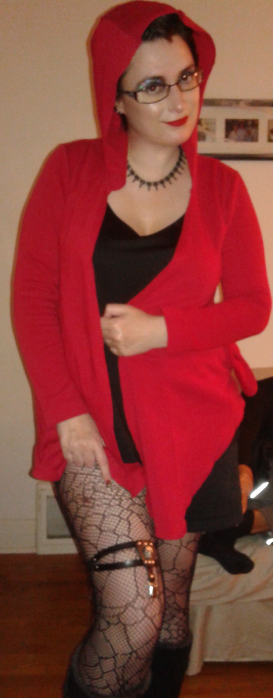 “Not-So-Little Red riding Hood.”When your clumsy friend snaps a pic two seconds