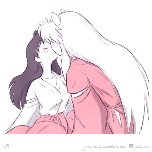 jess-oui:InuKag Week! Day 3: ‘Intimacy’ I wanna draw a whole Shoujo Inuyasha series.. 