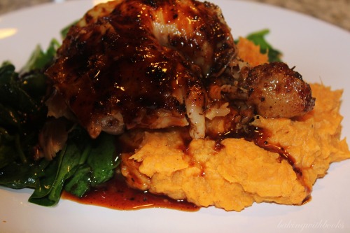 Maple-Glazed Roasted Chicken with Mashed Sweet Potatoes Ingredients for Chicken 1 whole chicken Seas