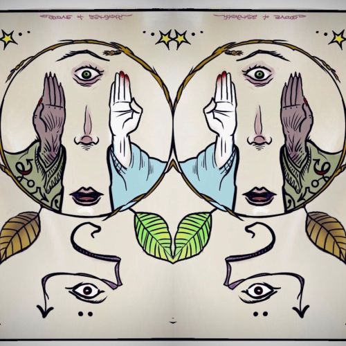 The duality of self, mirrored. #arcaneart #occult #divination #magick #folkart #christianjohndimenna