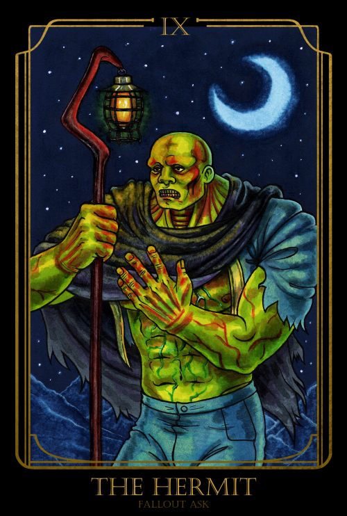 auntiemurdoc:Me and my art friends from Fallout Ask did a tarot cards collab for Halloween! Here’s m