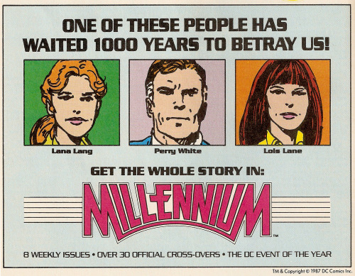 Millennium cross-over event Millennium was DC’s third inter-company cross-over (preceded by Cr