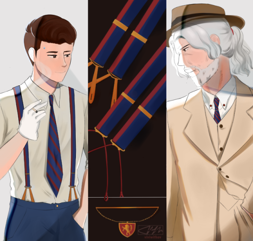 What can I say, I see a 1950s ad for suspenders and ties, I do the draw. Maybe this is an AU where C