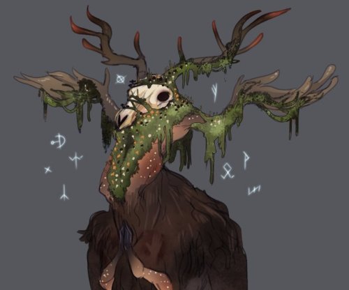 undergroundwubwubmaster:Ancient forest god concepting.Talks in rhymes, requires blood sacrifices and