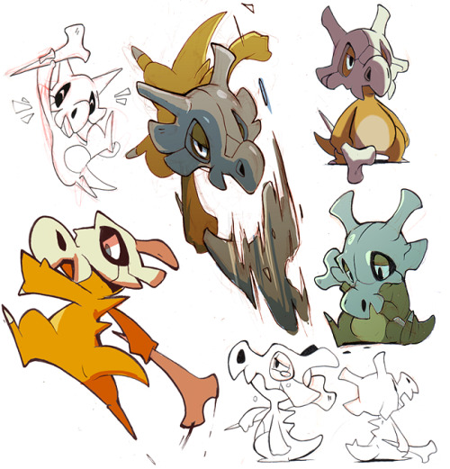 nargyle:  Pokeddexy continued, this time with favorite Fire (Infernape), Fighting (Lucario), Grass (Chikorita aka Chubbyrita), and Ground (Cubone bb) type Pokemon. I swear, choosing which ones are my favorites is 300% harder than actually drawing them