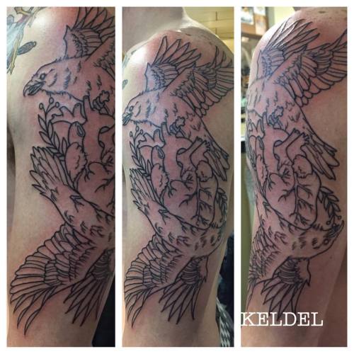 Got to outline this bad boy! So stoked for color! #keldeltattoos #adtcseattle #artfuldodger #inkedgu