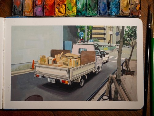 Still painting trucks. This one is from a trip to Japan a couple years ago.. . . . #art #painting 