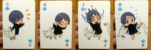 ebe-bee:ebe-bee:Now for the Nitori version from the new Free! card decks!(Haru) (Rin) (Makoto) (Rei)