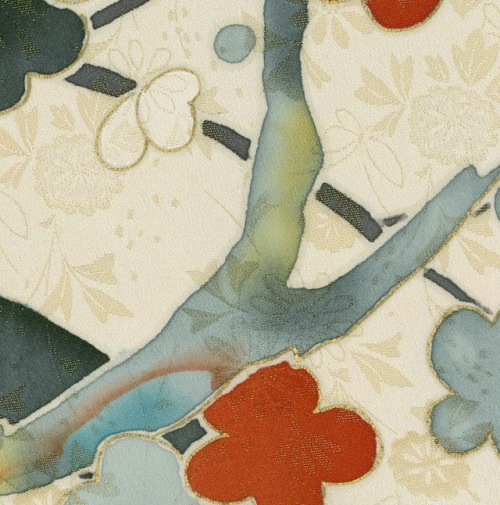 thekimonogallery - Painted furisode.  Lastquarter, 20th century...