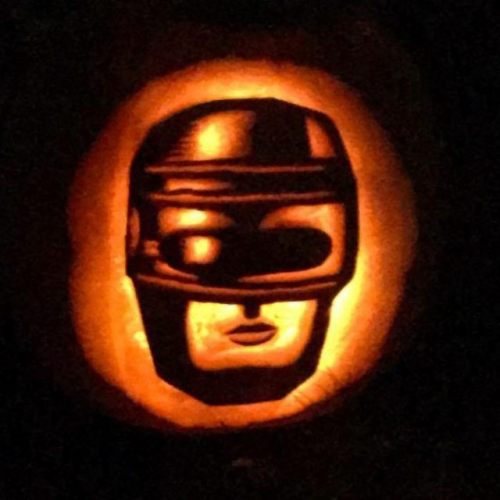 RoboPumpkinCop carving