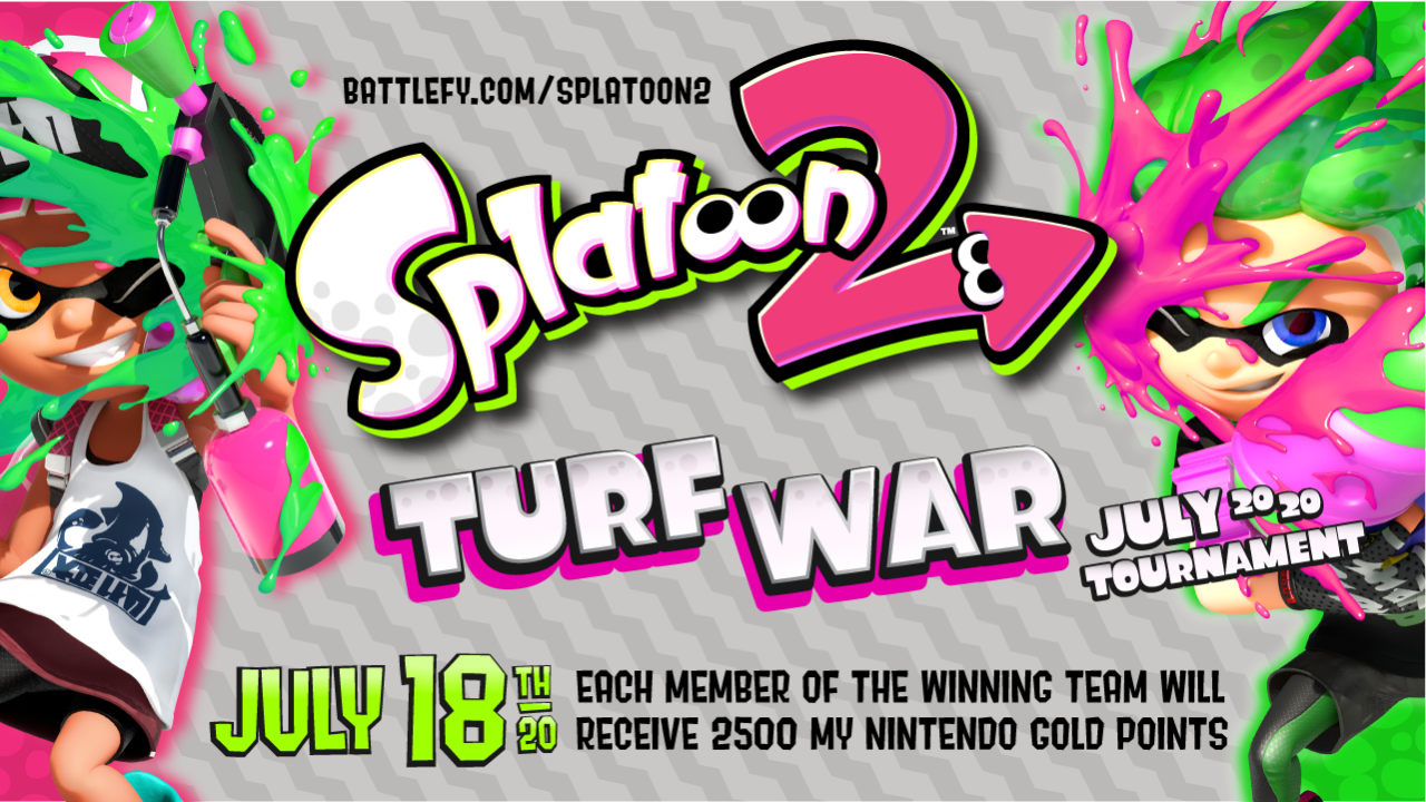 Fresh off the Splatoon 2 NA Open June 2020 comes a new entry in the NintendoVS Summer Series of events starting on 7/18, the Splatoon 2 Turf War July 2020 tournament! Each member from the top team will get a fresh prize of 2,500 My Nintendo Gold...