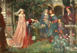 fawnvelveteen:   John William Waterhouse, The Enchanted Garden, c. 1916, oil on canvas, Lady Lever Art Gallery, Merseyside, England   