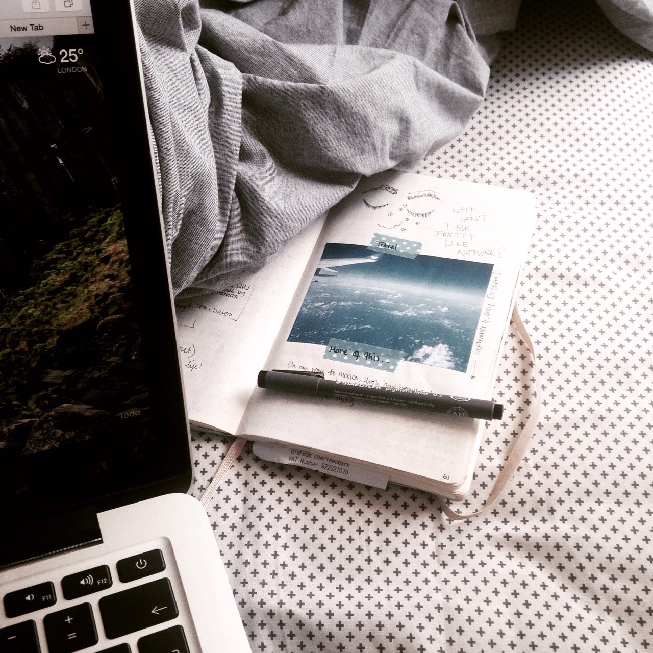 studyfulltime:  8//8…journaling in bed, because I don’t want to do anything else