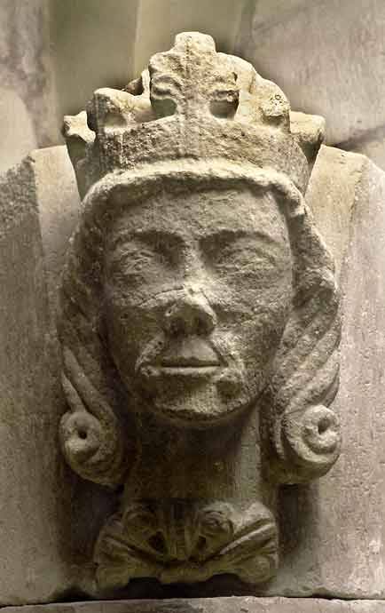 A medieval stone carving depicting king Valdemar of Sweden (1239-1302)Valdemar was a son of Birger J