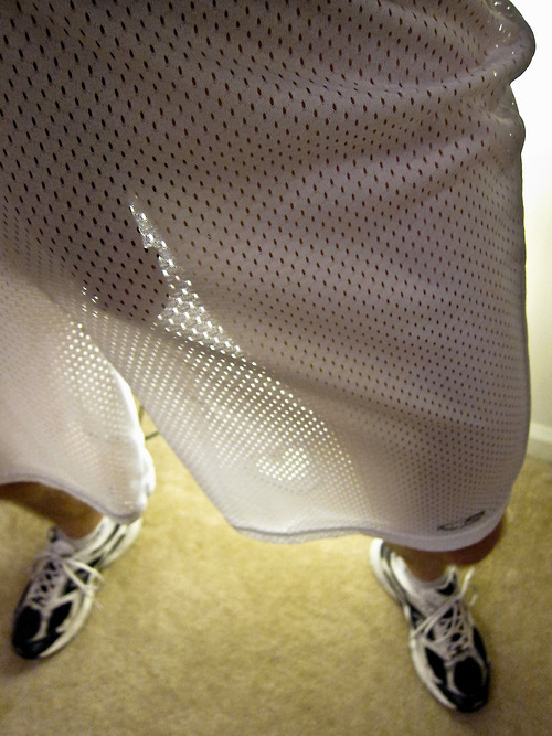 jackoffjunkie:  Peek-a-boo Basketball Shorts