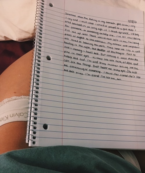 vaind:Sometimes when the feeling in my stomach gets so low, I cry. I cry and I wish that I would’ve prayed to a god that I once believed in so long ago. If I could go back, I’d beg for someone or something to help me. I’ve let this feeling fill