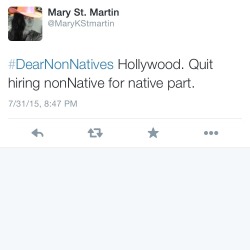 novelsandfeminism:  Dear Non Natives 