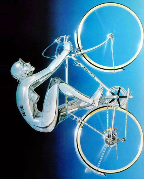 Hajime Sorayama, 80s#airbrushillustration #airbrushart #scifiart #80sdesign #80s #80sbike #oldschool