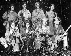 wardocs:Navajo Code Talkers in the U.S.M.C. during the Pacific Campaign, c. between 1941-1945.