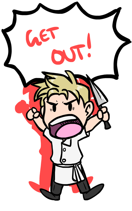 puke-ahontas:  forte7:  I made some GIFs. Of a chibi Gordon Ramsay. Cause I can. And I was bored. And had the idea since last night. And wanted to do it last night, but had to sleep. But couldn’t cause I wanted to make these. But couldn’t cause I