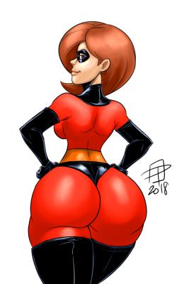 Callmepo: Speed Colouring And Shading Of My Previous Speed Ink Of Helen Parr.  Ko-Fi