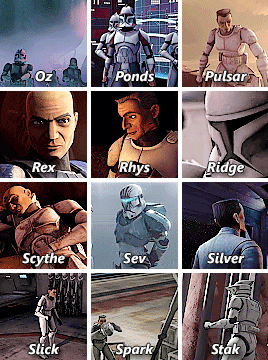 skybson:Every named Clone Trooper in Star Wars: The Clone Wars