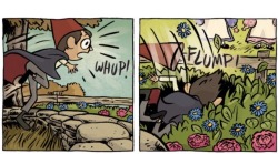 scalenetriangles:  hE FALLS OVER A FUCKING GARDEN WALL IN THE COMIC IM 