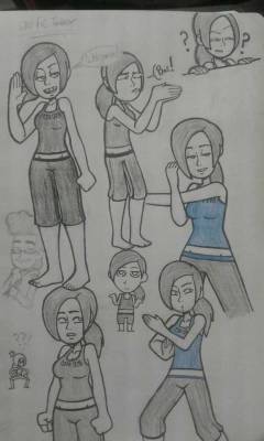 bagelbits:  bagelbits:  Here are some Wii fit trainer drawings